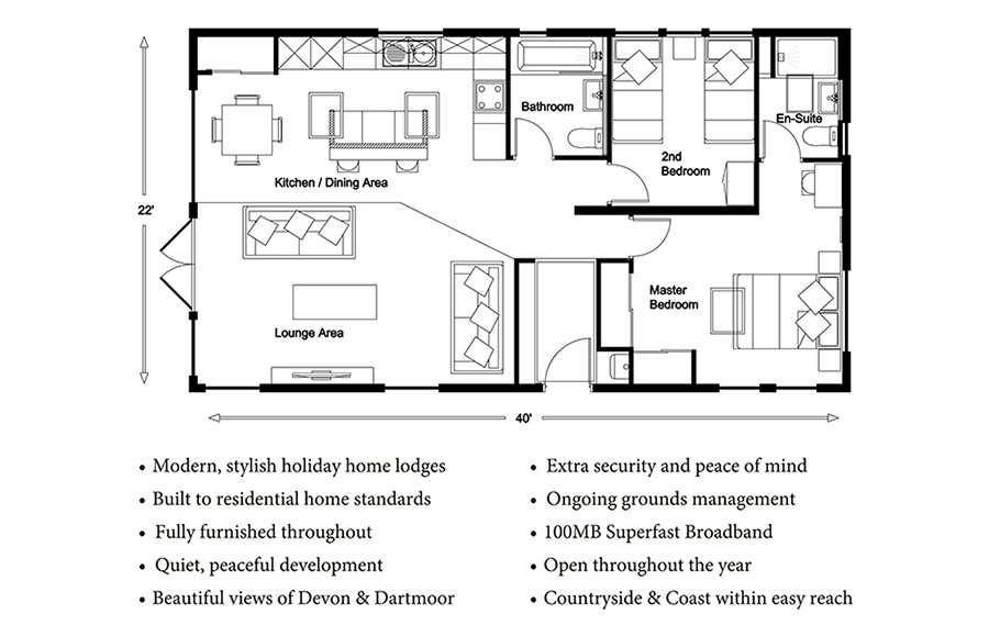 Log Cabins For Sale - Meadow Floor plan